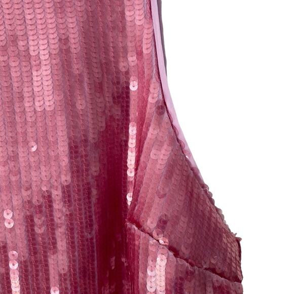 J. Crew Collection Pink Sequin Shell Blouse Lined size Large - Picture 5 of 10